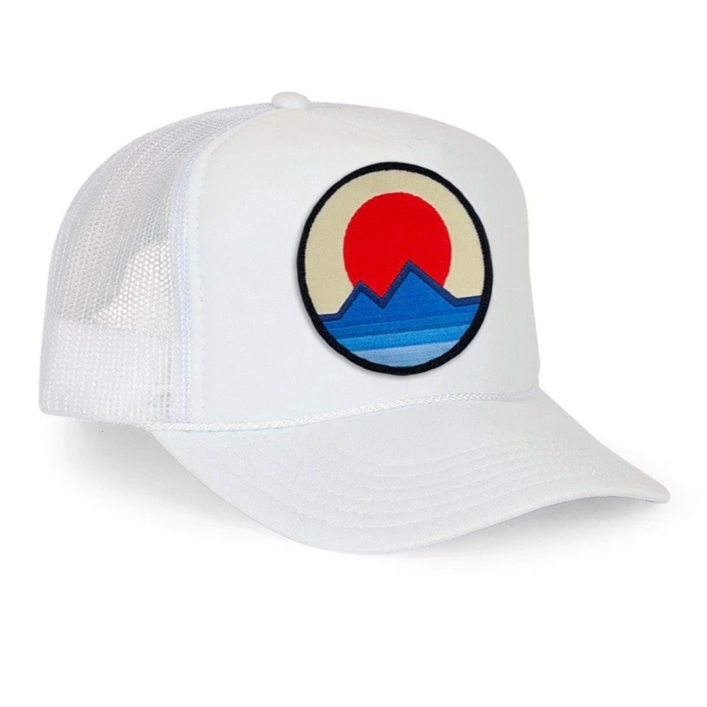 Aviator Nation Teton Sun Vintage Low Rise Trucker Hat - White